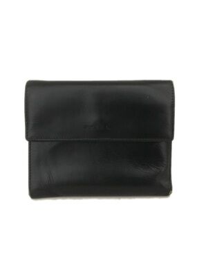 Vintage PRADA Black Spazzolato Leather Compact Wallet - As Is / Flawed 👝